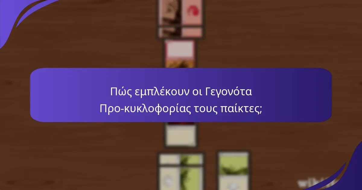 Πώς εμπλέκουν οι Γεγονότα Προ-κυκλοφορίας τους παίκτες;