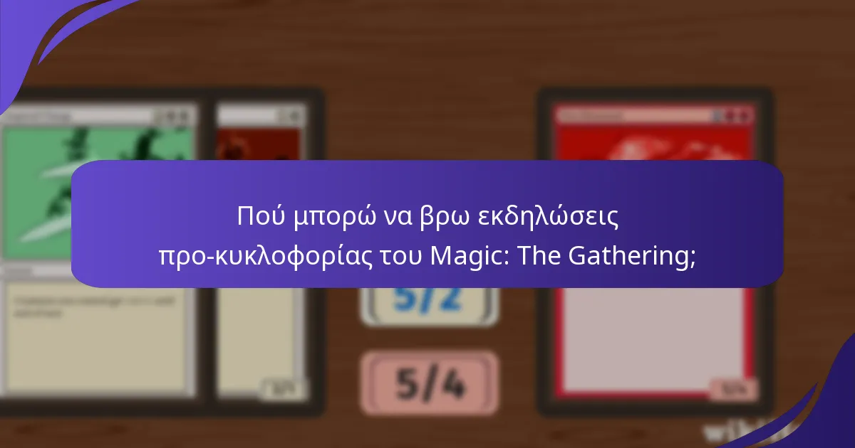 Πώς μπορώ να συμμετάσχω στις εκδηλώσεις προ-κυκλοφορίας του Magic: The Gathering;